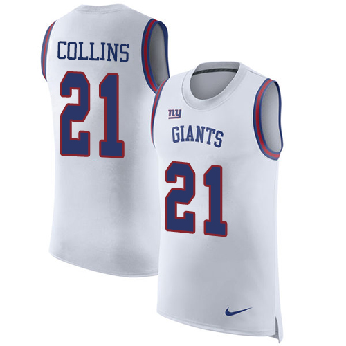 Nike Giants #21 Landon Collins White Men's Stitched NFL Limited Rush Tank Top Jersey